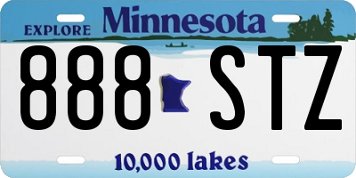 MN license plate 888STZ