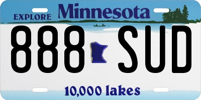 MN license plate 888SUD