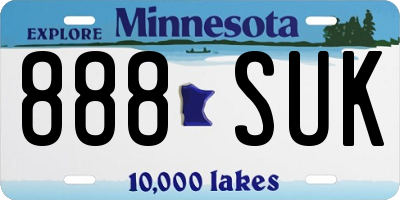MN license plate 888SUK