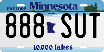 MN license plate 888SUT