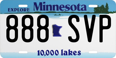 MN license plate 888SVP