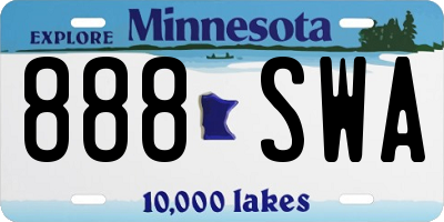 MN license plate 888SWA