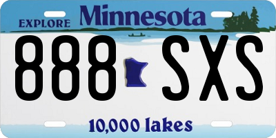 MN license plate 888SXS