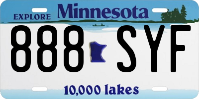 MN license plate 888SYF