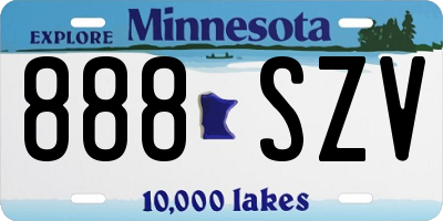 MN license plate 888SZV