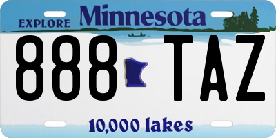 MN license plate 888TAZ