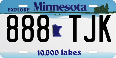 MN license plate 888TJK