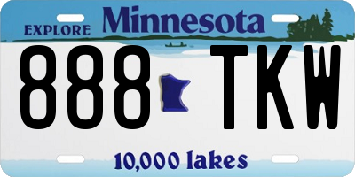 MN license plate 888TKW