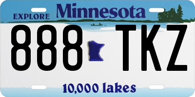 MN license plate 888TKZ