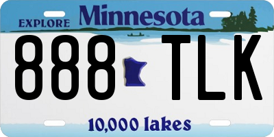 MN license plate 888TLK
