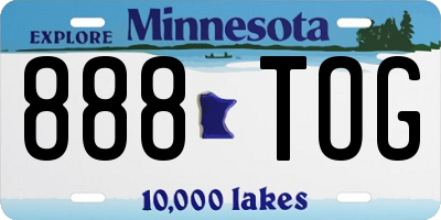MN license plate 888TOG