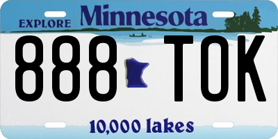 MN license plate 888TOK