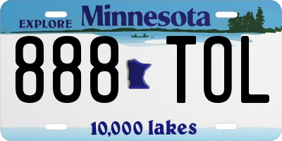 MN license plate 888TOL