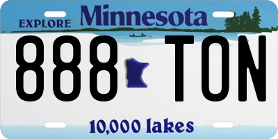 MN license plate 888TON