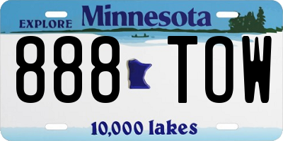 MN license plate 888TOW