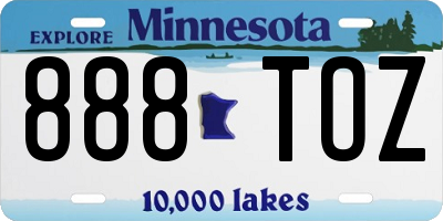 MN license plate 888TOZ