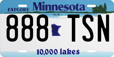MN license plate 888TSN