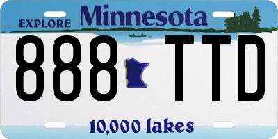 MN license plate 888TTD
