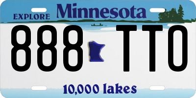MN license plate 888TTO