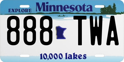 MN license plate 888TWA