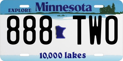 MN license plate 888TWO