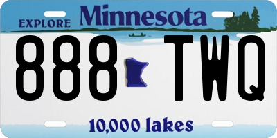 MN license plate 888TWQ
