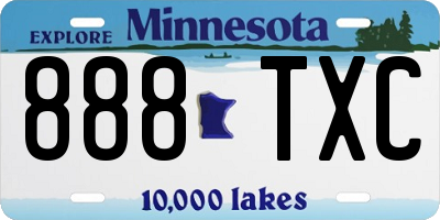 MN license plate 888TXC