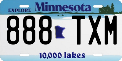 MN license plate 888TXM