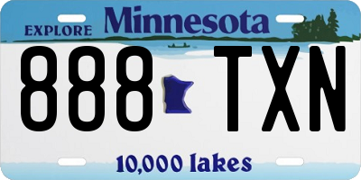 MN license plate 888TXN