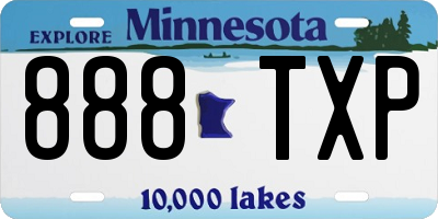 MN license plate 888TXP