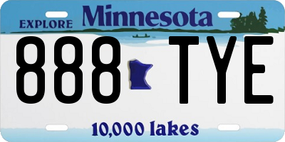 MN license plate 888TYE