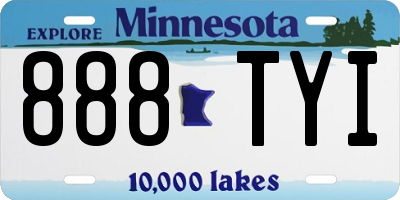 MN license plate 888TYI