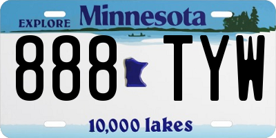 MN license plate 888TYW