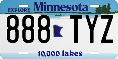 MN license plate 888TYZ