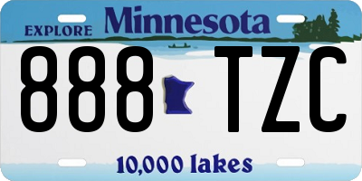 MN license plate 888TZC