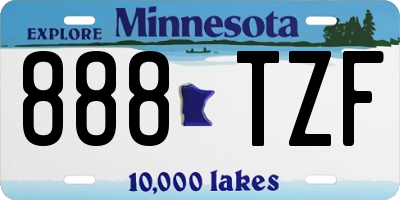 MN license plate 888TZF