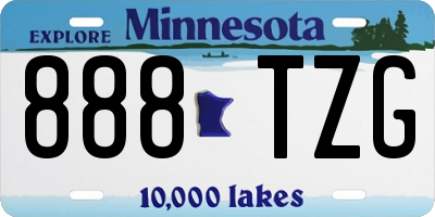 MN license plate 888TZG
