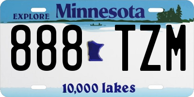 MN license plate 888TZM