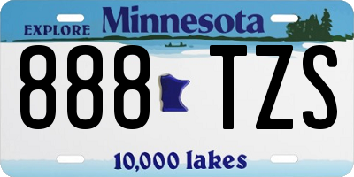 MN license plate 888TZS