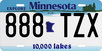 MN license plate 888TZX