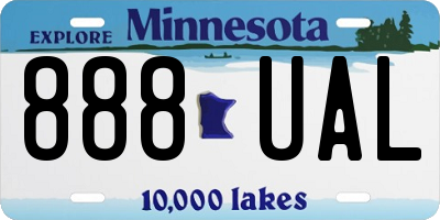 MN license plate 888UAL