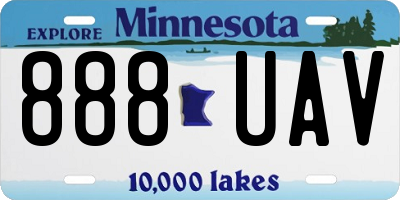 MN license plate 888UAV