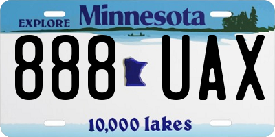 MN license plate 888UAX