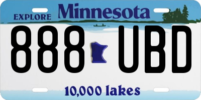 MN license plate 888UBD