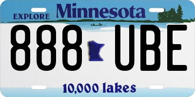 MN license plate 888UBE