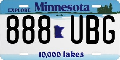 MN license plate 888UBG