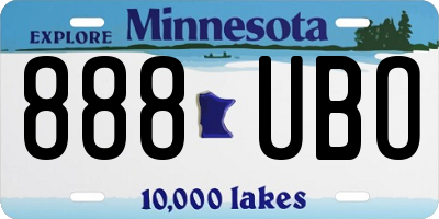 MN license plate 888UBO