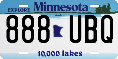 MN license plate 888UBQ