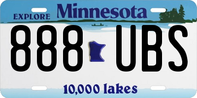 MN license plate 888UBS
