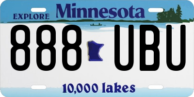 MN license plate 888UBU
